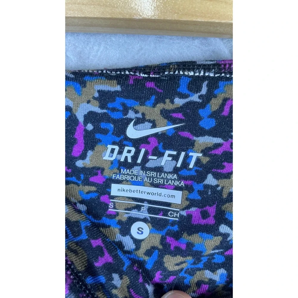 Nike Legend Tight Fit Leggings Womens S Blue Purple New Abstract Print Cropped